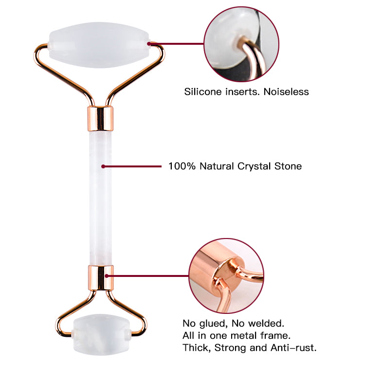 Clear Quartz White Jade Beauty Roller